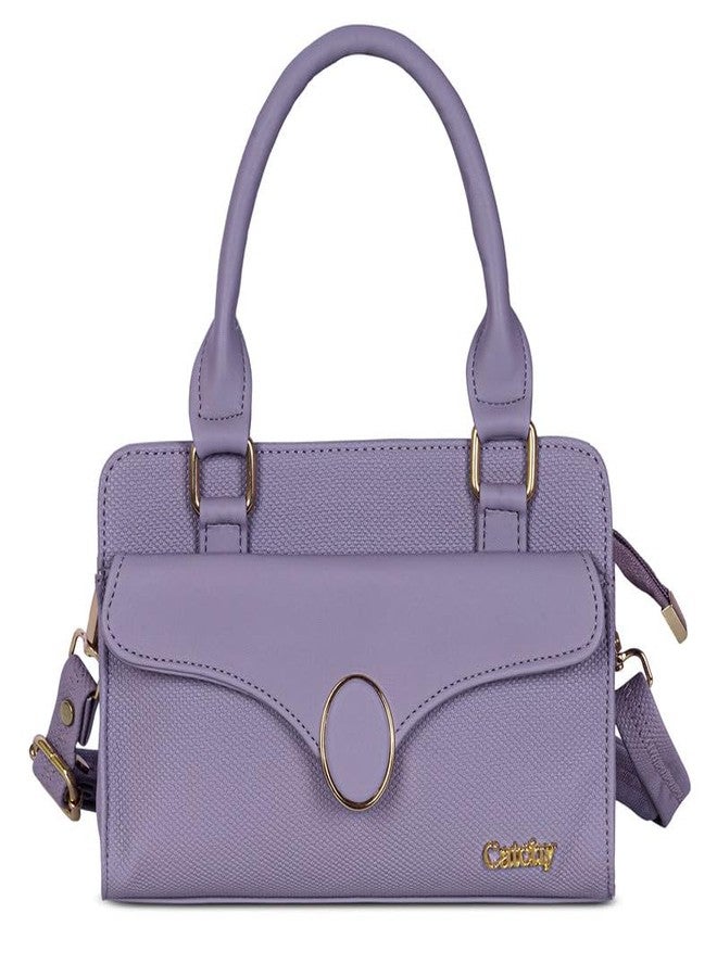 Catchy Purple Faux Leather Zip Closure Womens Sling Bag - Image 1